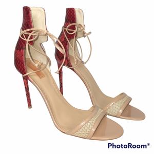 Reed Krakoff Python Mesh Ankle Wrap Sandals Size 39 1/2